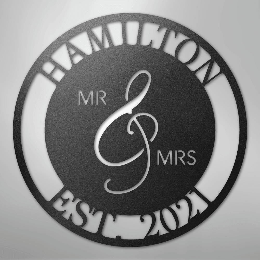Mr. and Mrs. Personalized Steel Metal Sign Wall ArtCustomly Gifts