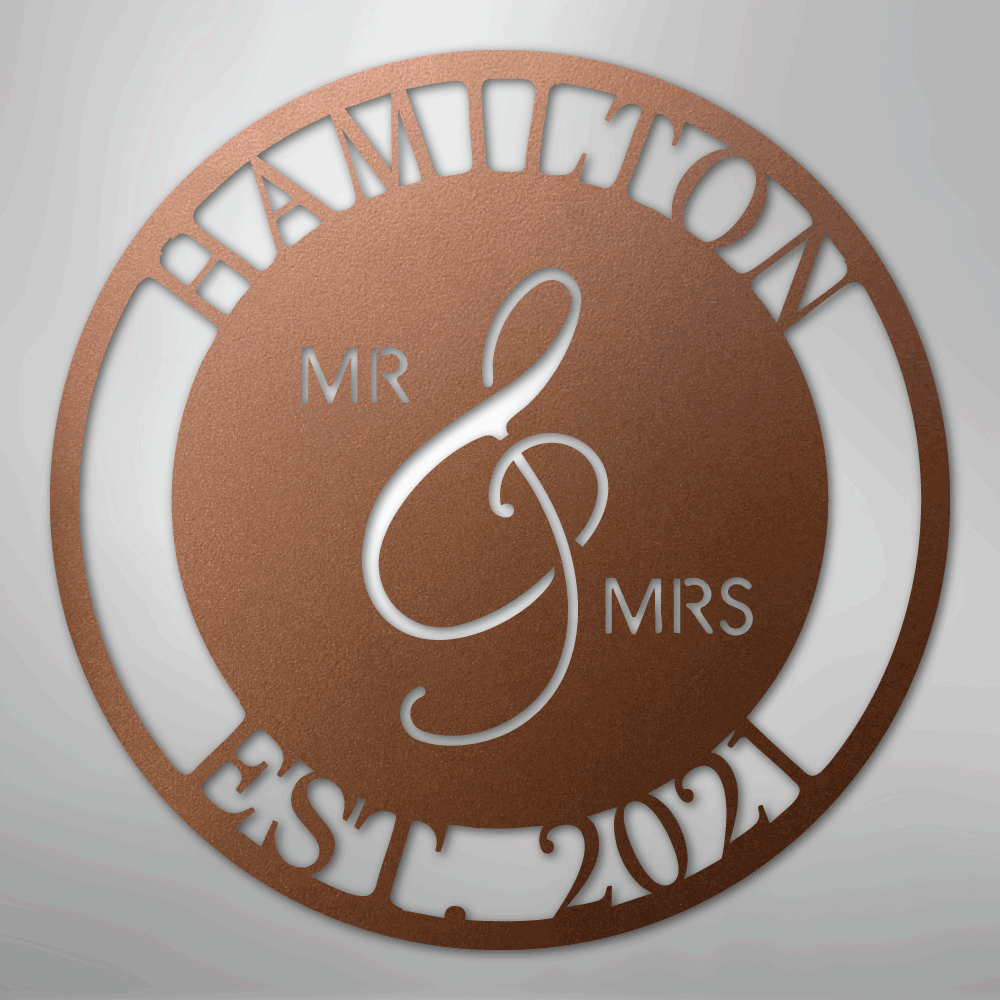 Mr. and Mrs. Personalized Steel Metal Sign Wall ArtCustomly Gifts