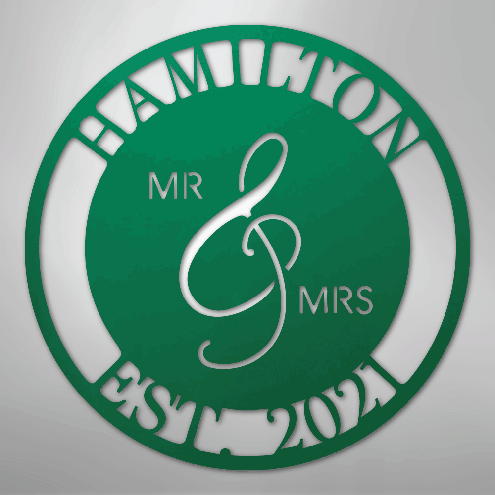 Mr. and Mrs. Personalized Steel Metal Sign Wall ArtCustomly Gifts