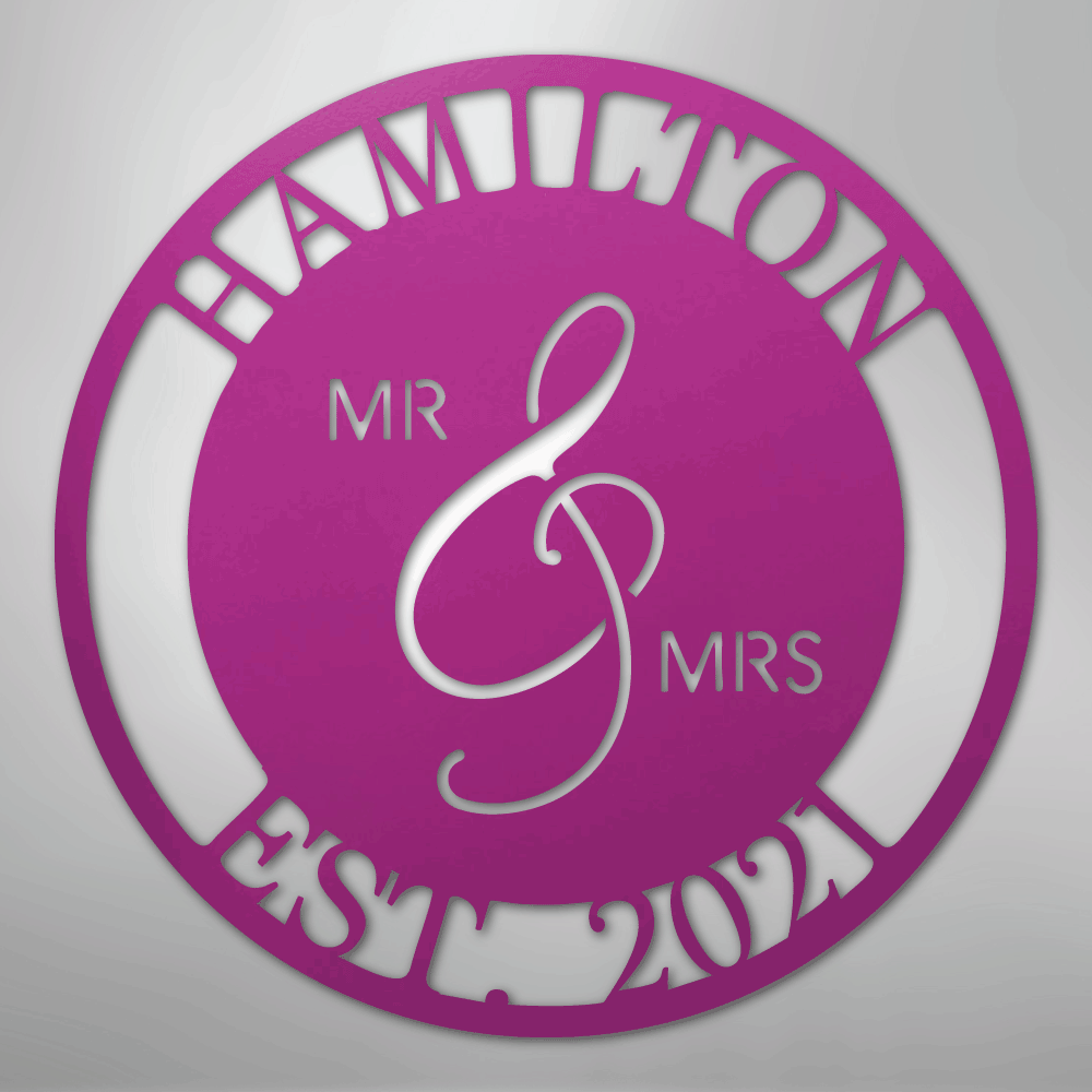 Mr. and Mrs. Personalized Steel Metal Sign Wall ArtCustomly Gifts