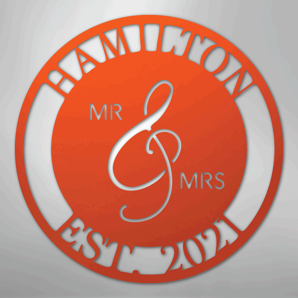 Mr. and Mrs. Personalized Steel Metal Sign Wall ArtCustomly Gifts
