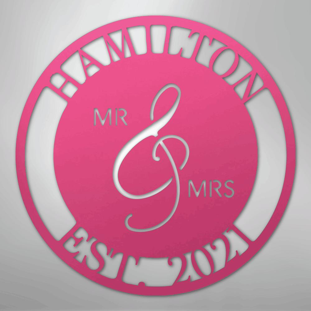 Mr. and Mrs. Personalized Steel Metal Sign Wall ArtCustomly Gifts