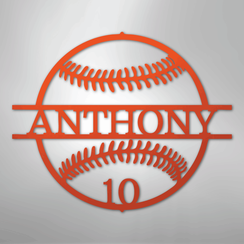 Name and Number Baseball Personalized Steel Metal Sign Wall ArtCustomly Gifts