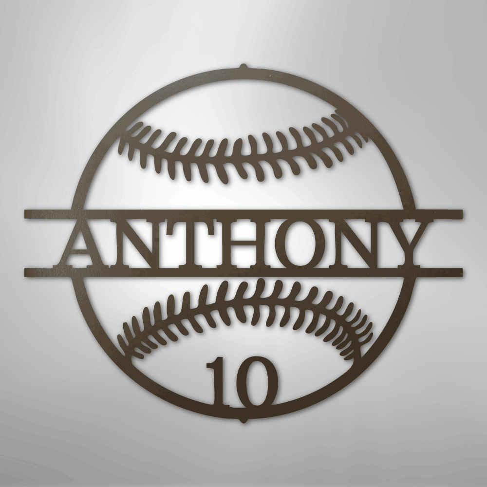 Name and Number Baseball Personalized Steel Metal Sign Wall ArtCustomly Gifts