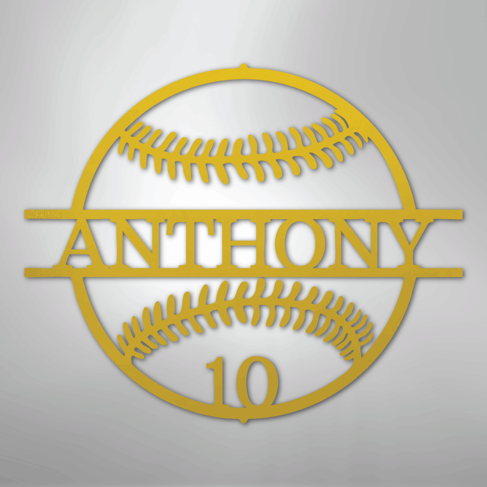 Name and Number Baseball Personalized Steel Metal Sign Wall ArtCustomly Gifts