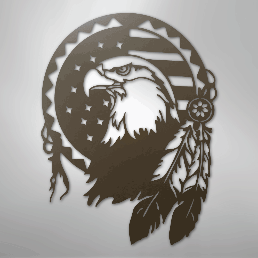 Native Eagle - Steel Metal Sign SignCustomly Gifts
