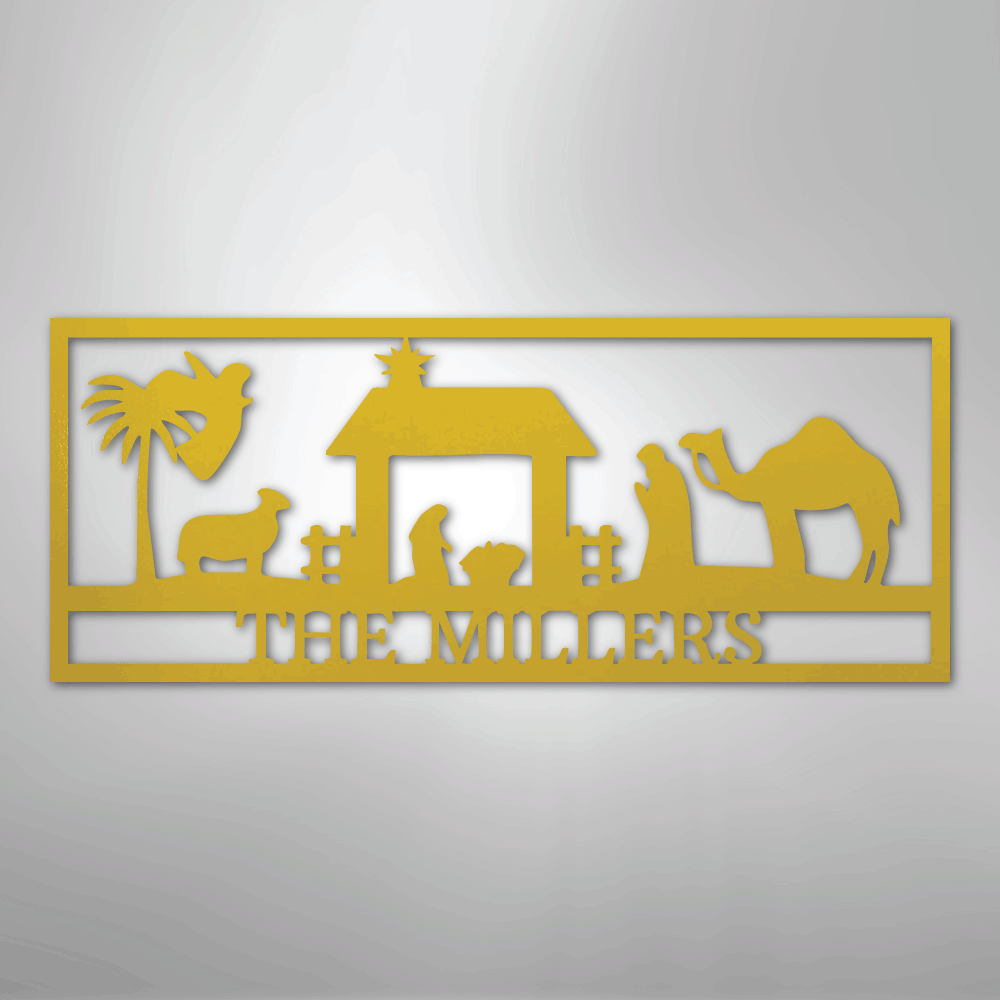 Nativity Scene Christmas Personalized Steel Metal Sign Wall ArtCustomly Gifts