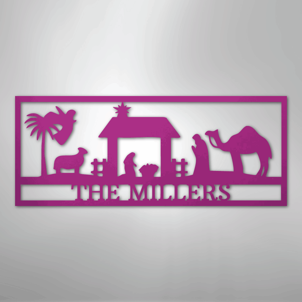 Nativity Scene Christmas Personalized Steel Metal Sign Wall ArtCustomly Gifts