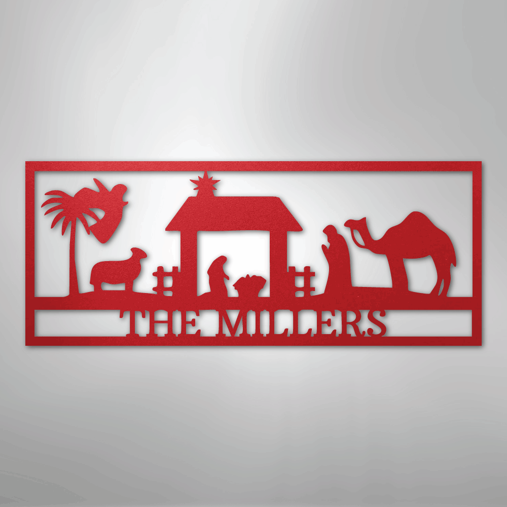 Nativity Scene Christmas Personalized Steel Metal Sign Wall ArtCustomly Gifts