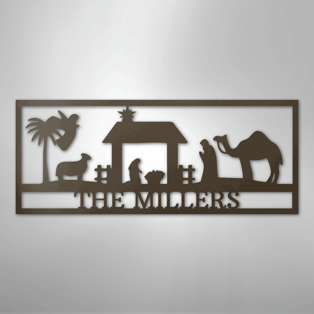 Nativity Scene Christmas Personalized Steel Metal Sign Wall ArtCustomly Gifts