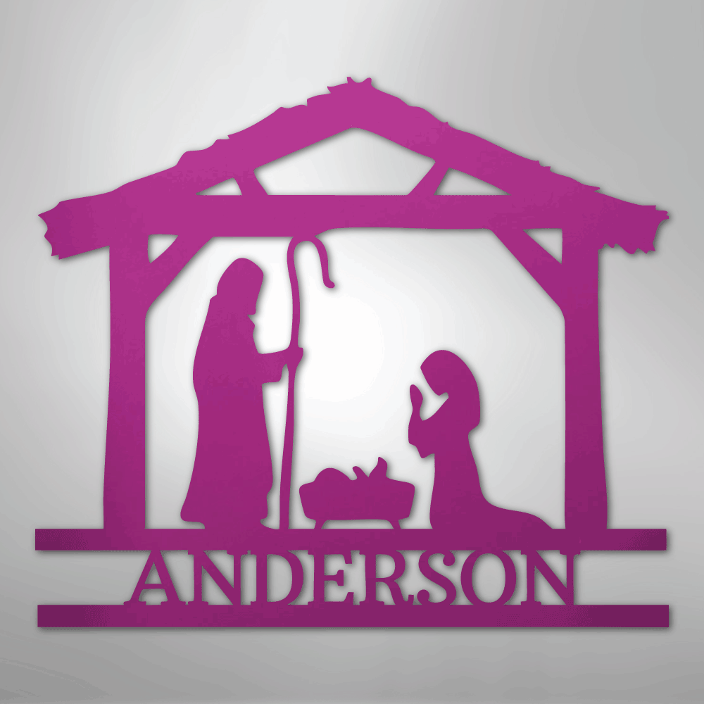 Nativity Simple Scene Christmas Personalized Steel Metal SignCustomly Gifts