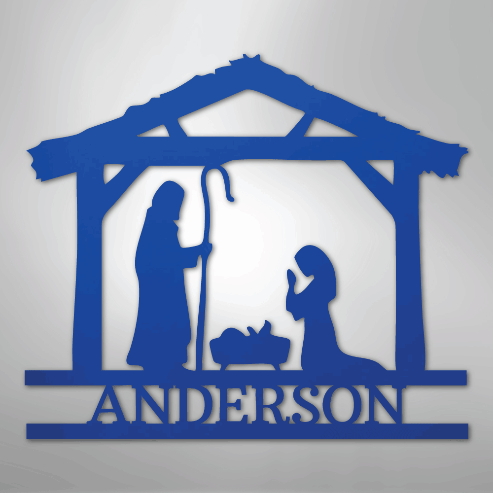 Nativity Simple Scene Christmas Personalized Steel Metal SignCustomly Gifts