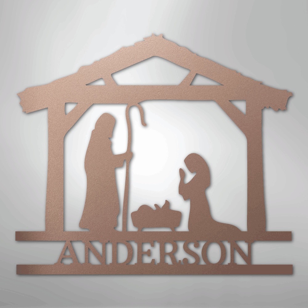 Nativity Simple Scene Christmas Personalized Steel Metal SignCustomly Gifts