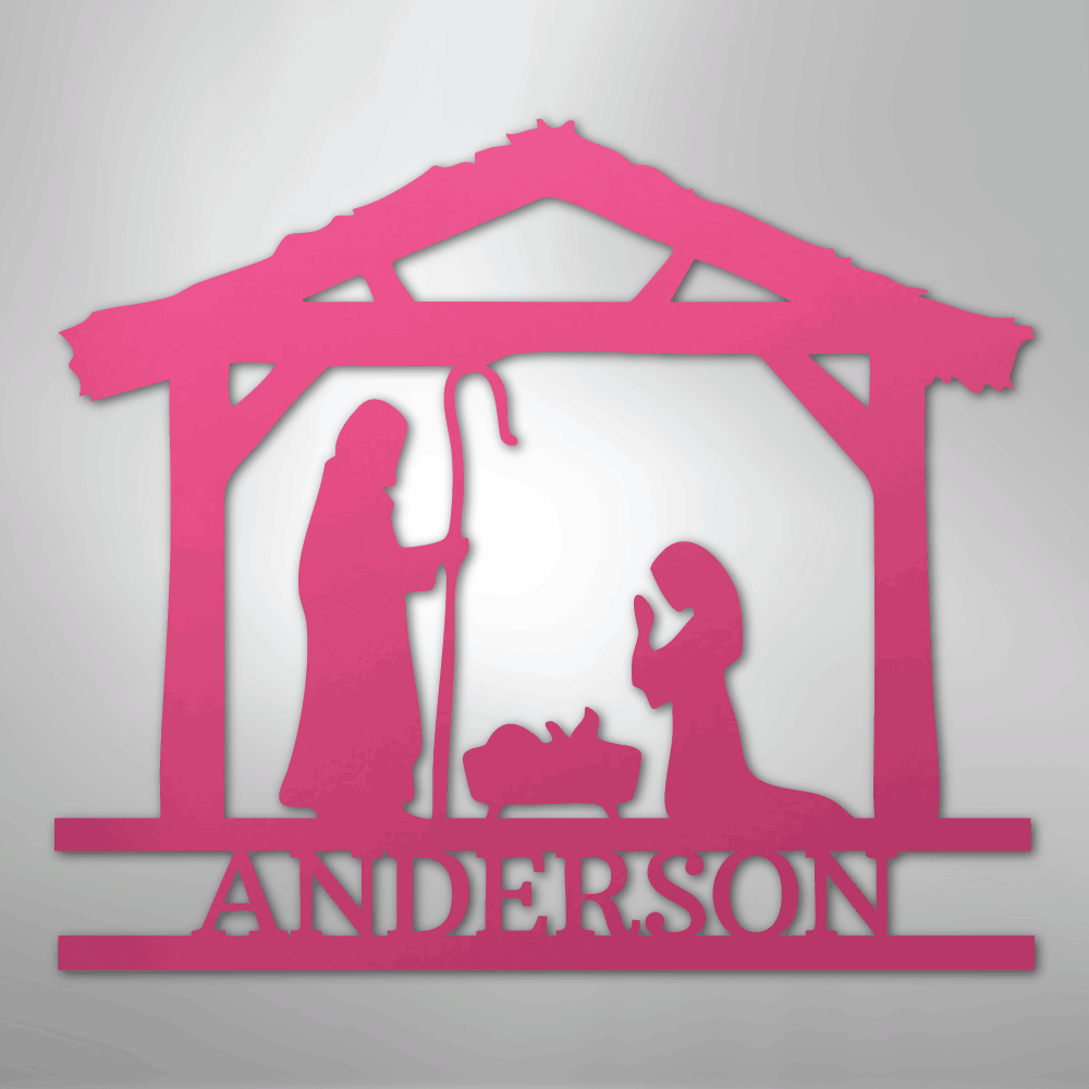 Nativity Simple Scene Christmas Personalized Steel Metal SignCustomly Gifts