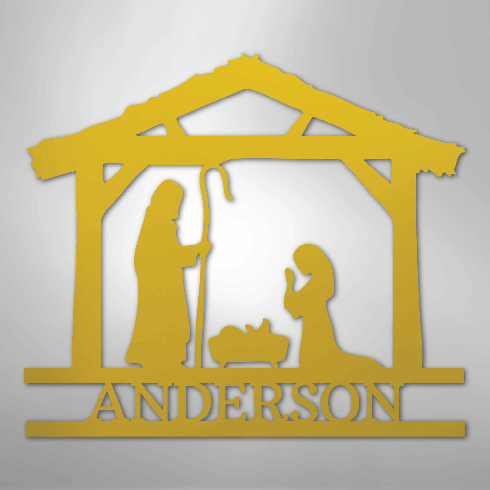 Nativity Simple Scene Christmas Personalized Steel Metal SignCustomly Gifts