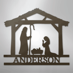 Nativity Simple Scene Christmas Personalized Steel Metal SignCustomly Gifts