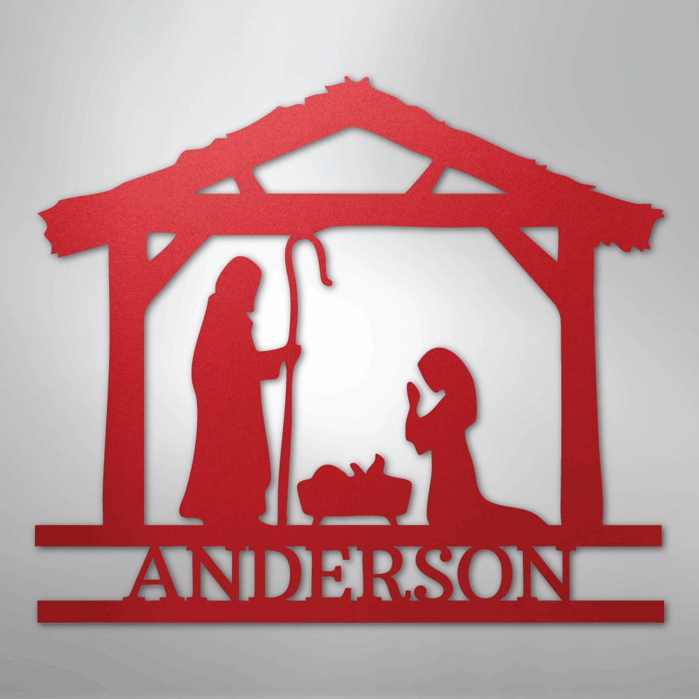 Nativity Simple Scene Christmas Personalized Steel Metal SignCustomly Gifts