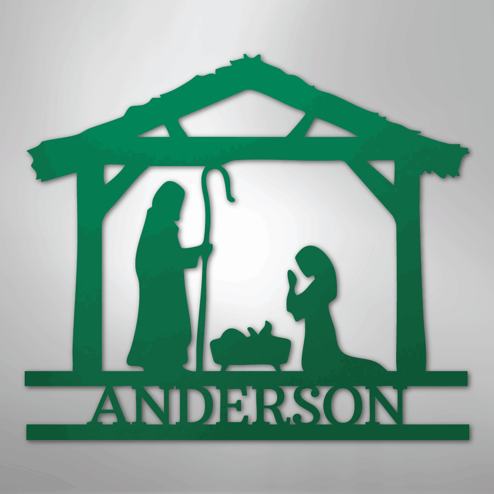 Nativity Simple Scene Christmas Personalized Steel Metal SignCustomly Gifts