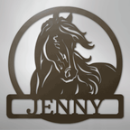 New Horse Monogram - Steel Metal Sign Wall ArtCustomly Gifts