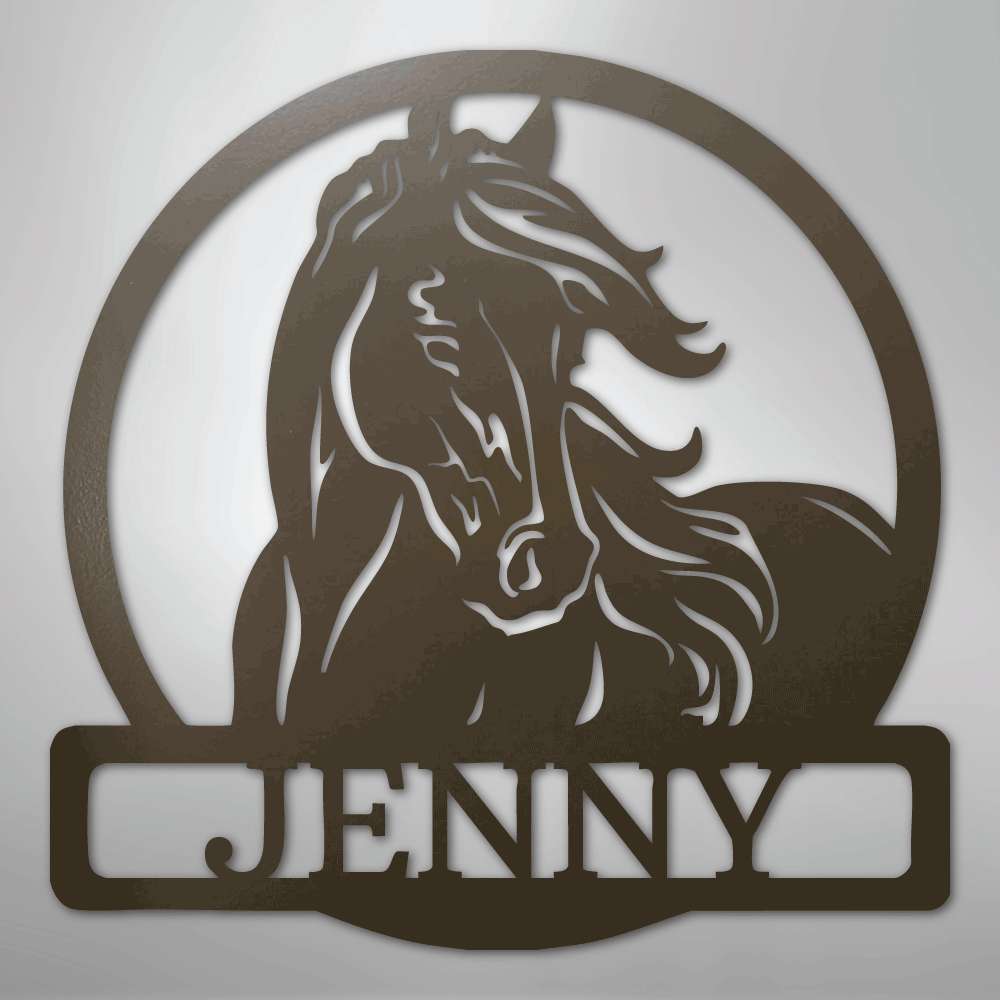 New Horse Monogram - Steel Metal Sign Wall ArtCustomly Gifts