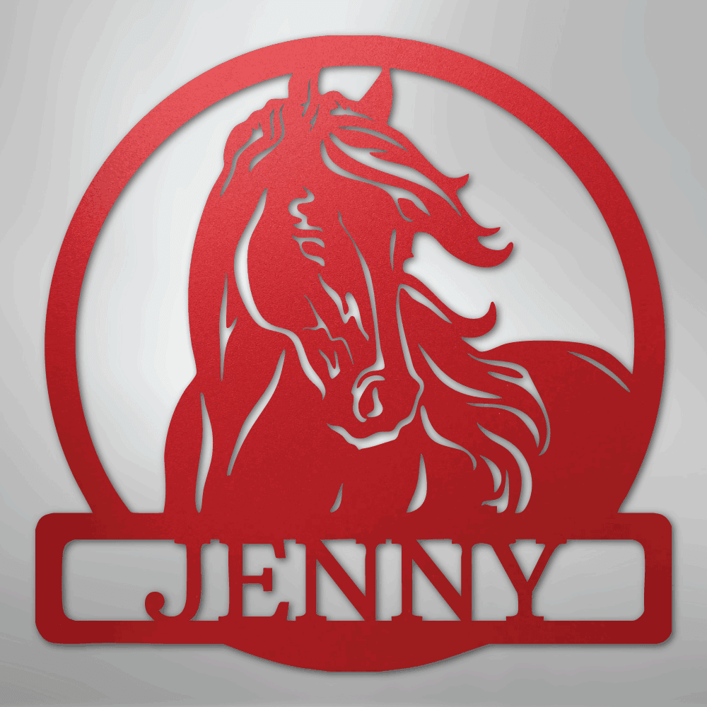 New Horse Monogram - Steel Metal Sign Wall ArtCustomly Gifts