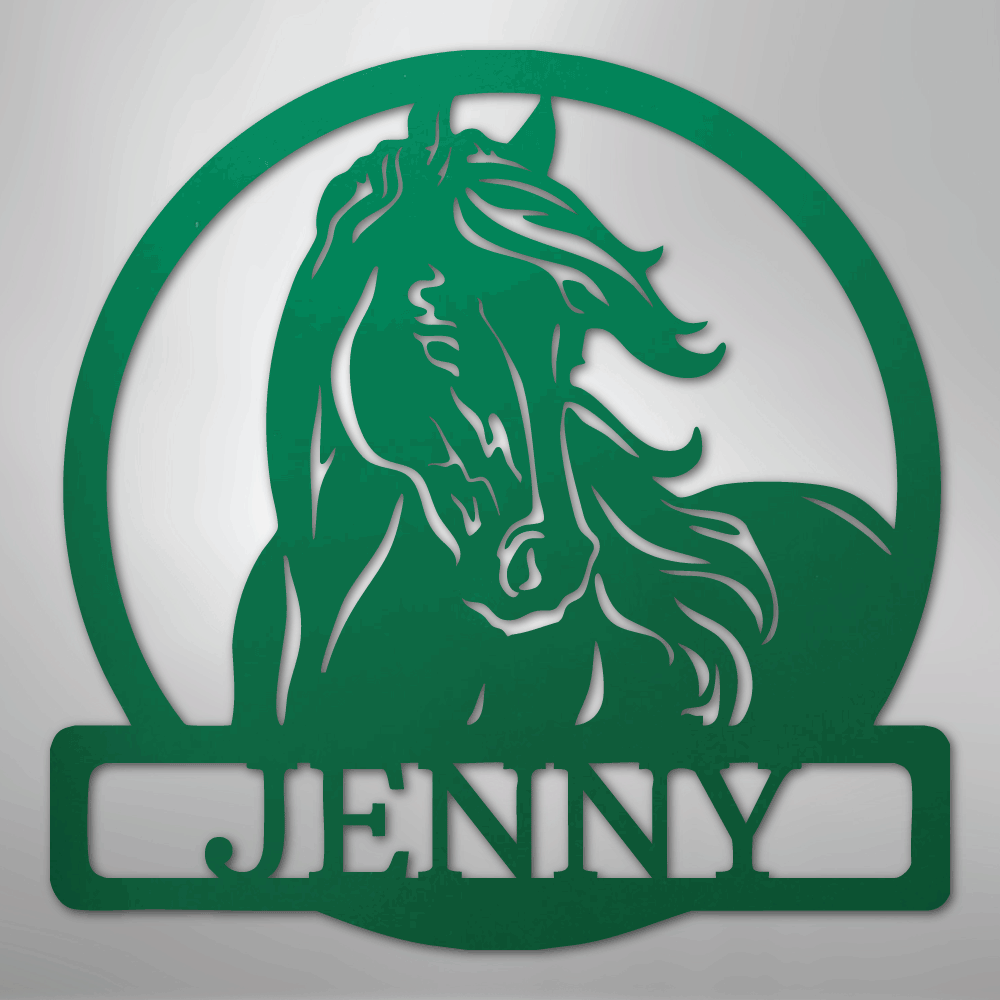 New Horse Monogram - Steel Metal Sign Wall ArtCustomly Gifts