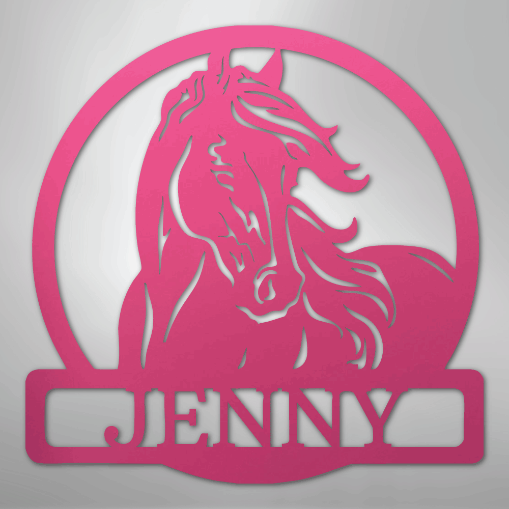 New Horse Monogram - Steel Metal Sign Wall ArtCustomly Gifts