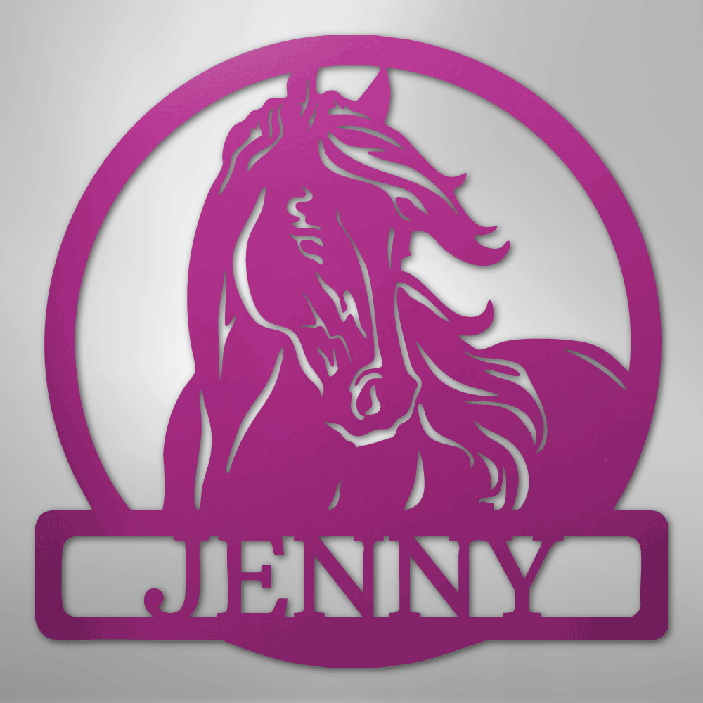 New Horse Monogram - Steel Metal Sign Wall ArtCustomly Gifts