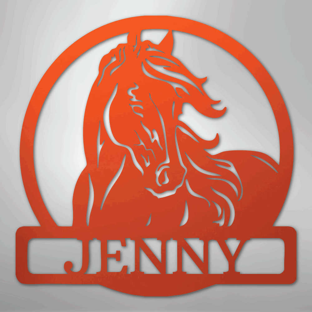 New Horse Monogram - Steel Metal Sign Wall ArtCustomly Gifts