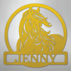 New Horse Monogram - Steel Metal Sign Wall ArtCustomly Gifts