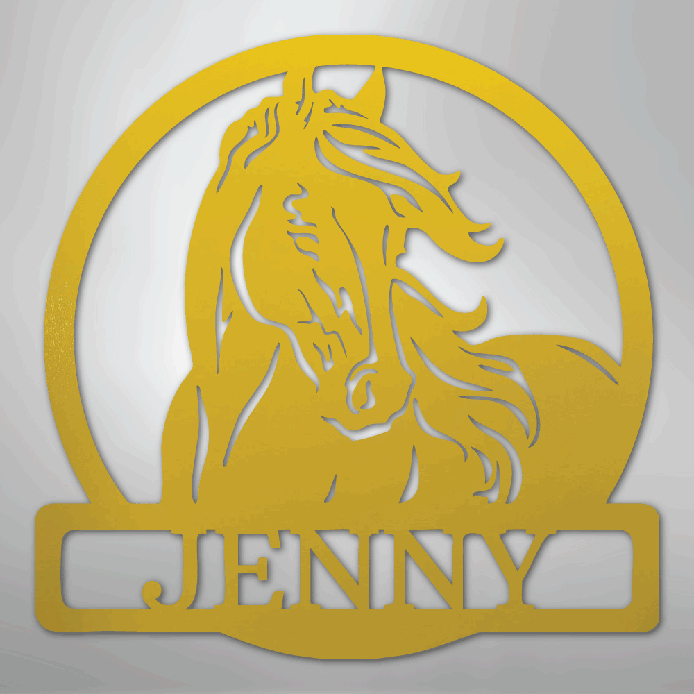 New Horse Monogram - Steel Metal Sign Wall ArtCustomly Gifts