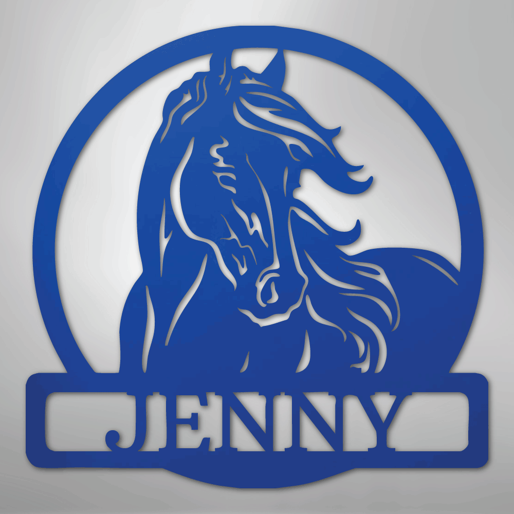 New Horse Monogram - Steel Metal Sign Wall ArtCustomly Gifts