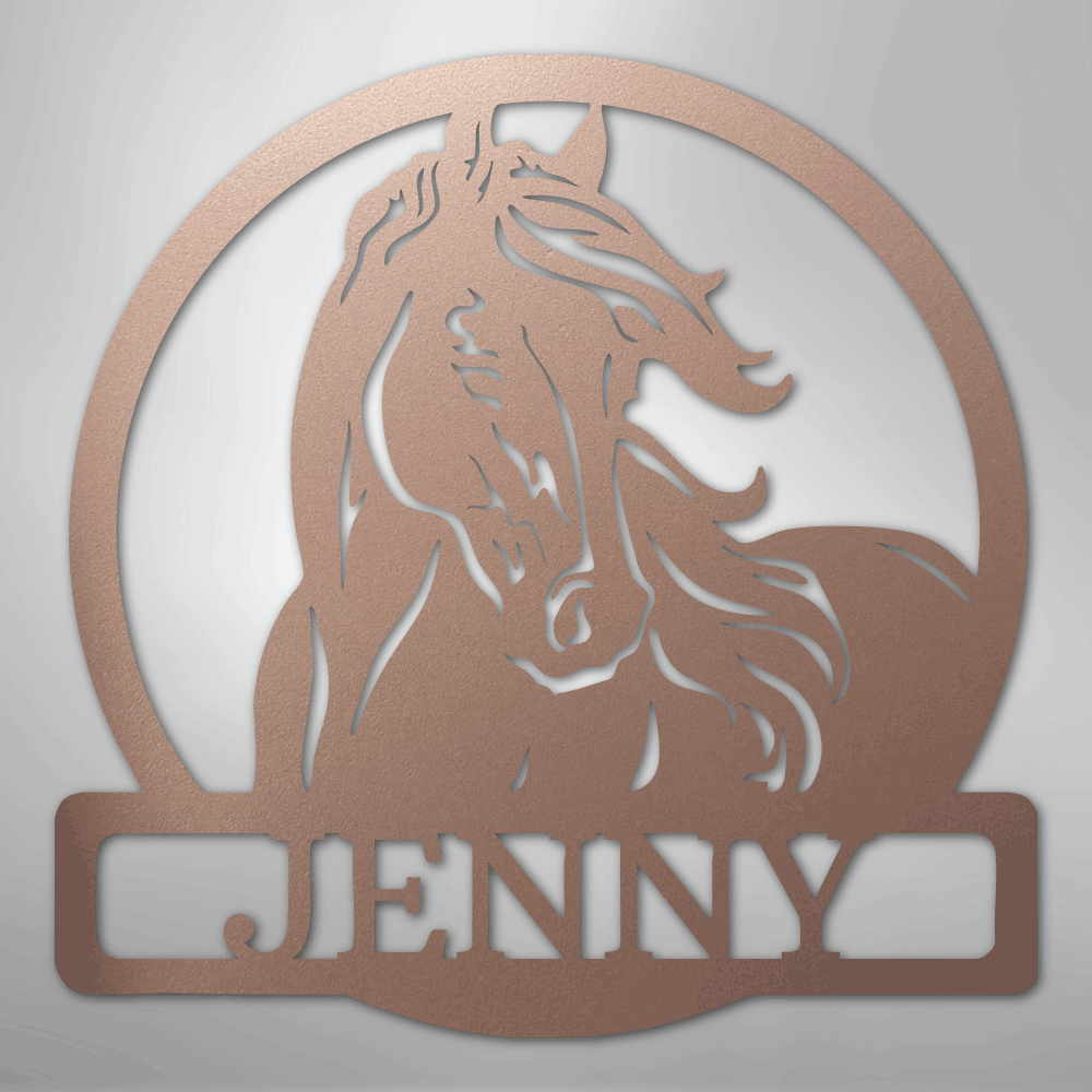 New Horse Monogram - Steel Metal Sign Wall ArtCustomly Gifts