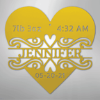 Newborn Love Personalized Baby Name Stats Steel Metal SignCustomly Gifts