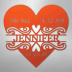 Newborn Love Personalized Baby Name Stats Steel Metal SignCustomly Gifts