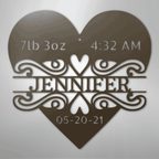 Newborn Love Personalized Baby Name Stats Steel Metal SignCustomly Gifts