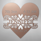 Newborn Love Personalized Baby Name Stats Steel Metal SignCustomly Gifts