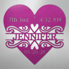 Newborn Love Personalized Baby Name Stats Steel Metal SignCustomly Gifts
