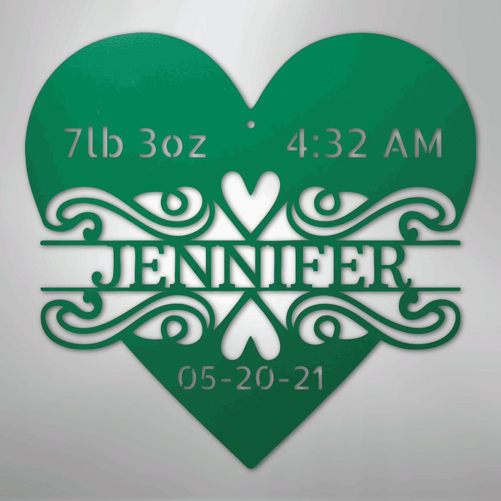 Newborn Love Personalized Baby Name Stats Steel Metal SignCustomly Gifts