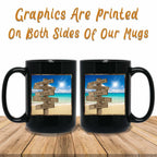 Ocean Beach Scene Personalized Multi - Names Directional Sign MugCustomly Gifts