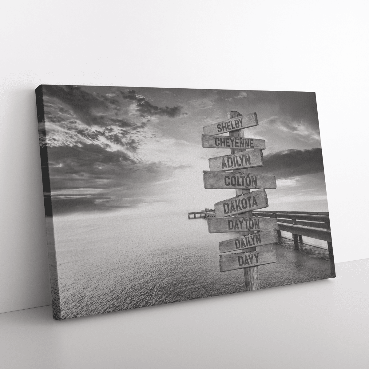 Ocean Dock 8 Name Directional Post and Signs-MERCEDES WALTERSCustomly Gifts