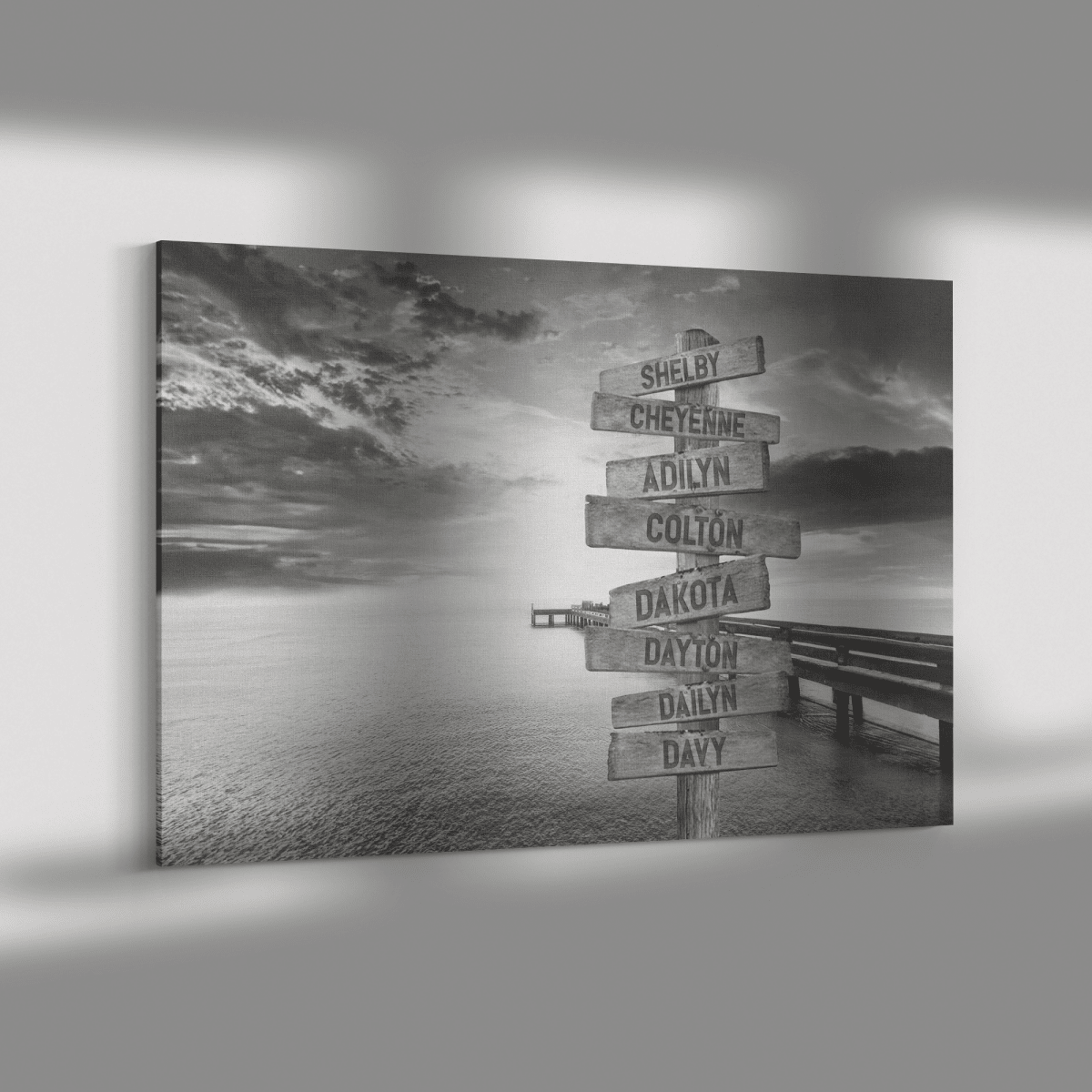 Ocean Dock 8 Name Directional Post and Signs-MERCEDES WALTERSCustomly Gifts