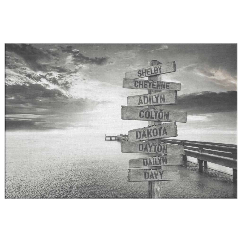 Ocean Dock 8 Name Directional Post and Signs-MERCEDES WALTERSCustomly Gifts