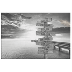 Ocean Dock 8 Name Directional Post and Signs-MERCEDES WALTERSCustomly Gifts