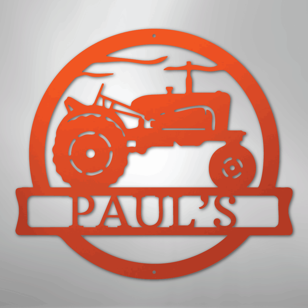 Old Tractor Personalized Steel Metal Sign Wall ArtCustomly Gifts