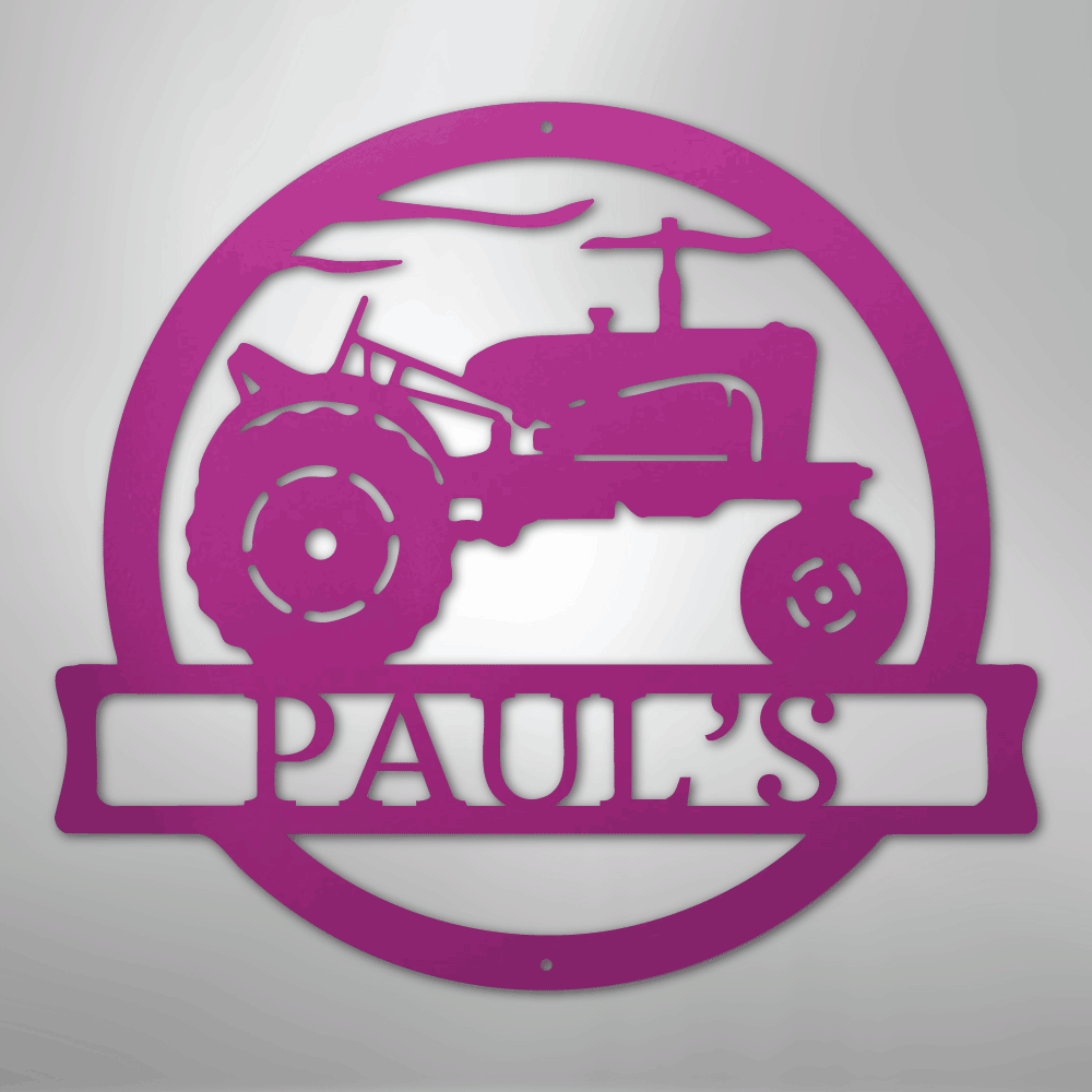 Old Tractor Personalized Steel Metal Sign Wall ArtCustomly Gifts