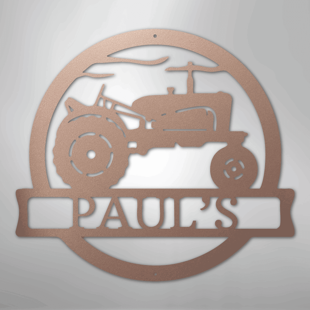Old Tractor Personalized Steel Metal Sign Wall ArtCustomly Gifts