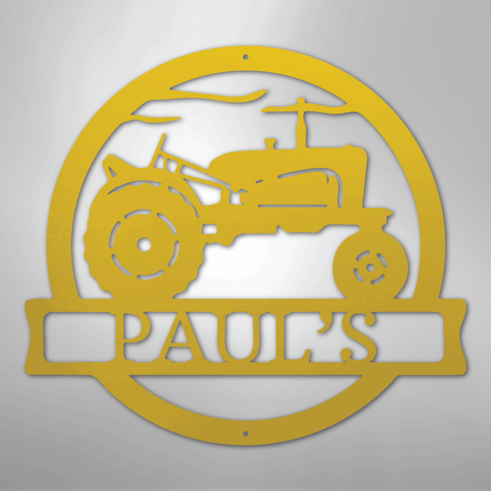 Old Tractor Personalized Steel Metal Sign Wall ArtCustomly Gifts