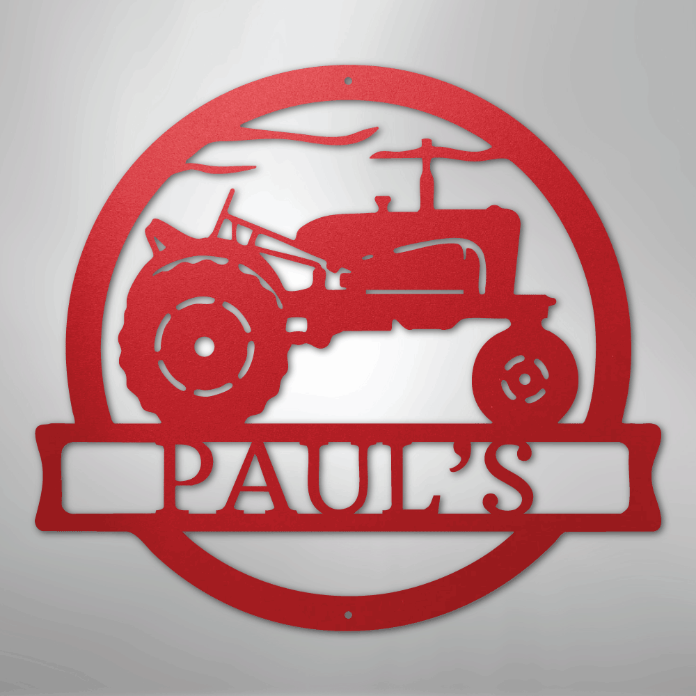 Old Tractor Personalized Steel Metal Sign Wall ArtCustomly Gifts