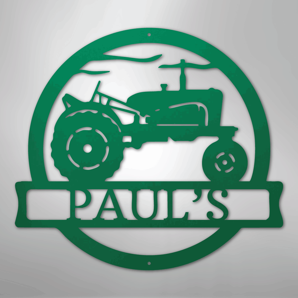 Old Tractor Personalized Steel Metal Sign Wall ArtCustomly Gifts